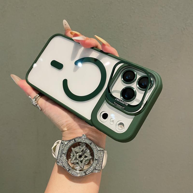 Magnetic Case For iPhone 17 Pro Max 16 15 14 13 12 11 +Camera Lens Protector & Built-in Metal Camera Ring Stand,Compatible with MagSafe,Shockproof Military-Grade Protection Acrylic Clear Phone Cover Magnetic Case For iPhone 17 Pro Max 16 15 14 13 12 11 +Camera Lens Protector & Built-in Metal Camera Ring Stand,Compatible with MagSafe,Shockproof Military-Grade Protection Acrylic Clear Phone Cover