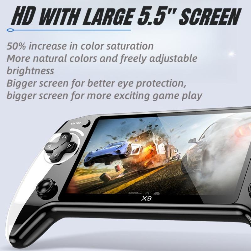 Portable Retro Game Console 5.5 Inch Large Screen, Supports Ten Emulators, Ultra HD Graphics, Perfect Gift for Day, Father's Day, Christmas Portable Retro Game Console 5.5 Inch Large Screen, Supports Ten Emulators, Ultra HD Graphics, Perfect Gift for Day, Father's Day, Christmas