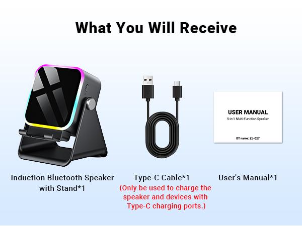 Wireless Induction Audio Speaker Stand, 5in1 Cellphone Holder, 3500mAh Rechargeable Emergency Power Bank,360° Adjustable Mobile Tablet Stand with Colorful Ambient Light Gifts for Men Women,TikTokShopBlackFriday Wireless Induction Audio Speaker Stand, 5in1 Cellphone Holder, 3500mAh Rechargeable Emergency Power Bank,360° Adjustable Mobile Tablet Stand with Colorful Ambient Light Gifts for Men Women,TikTokShopBlackFriday