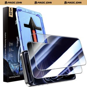 【TikTokShopBlackFriday】MAGIC JOHN Screen Protector 2 Pack for iPhone, Samsung, and Google–Clear & Privacy Protection, Fingerprint Resistant, Dust-Free, Bubble-Free Design