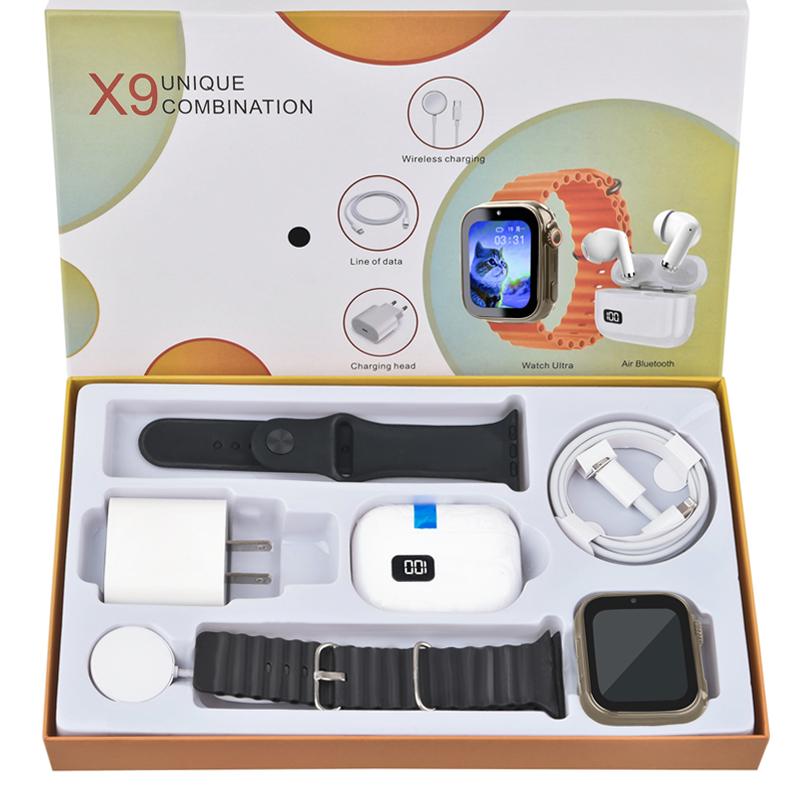 6-in-1 Smar twatch Kit Smart Watches for iPhone/Andriod: Smartwatch, Bluetooth headphones, 20W fast charger, Type-C fast-charging cable, adapter, and audio support—compact and portable. Headphone device. 6-in-1 Smar twatch Kit Smart Watches for iPhone/Andriod: Smartwatch, Bluetooth headphones, 20W fast charger, Type-C fast-charging cable, adapter, and audio support—compact and portable. Headphone device.