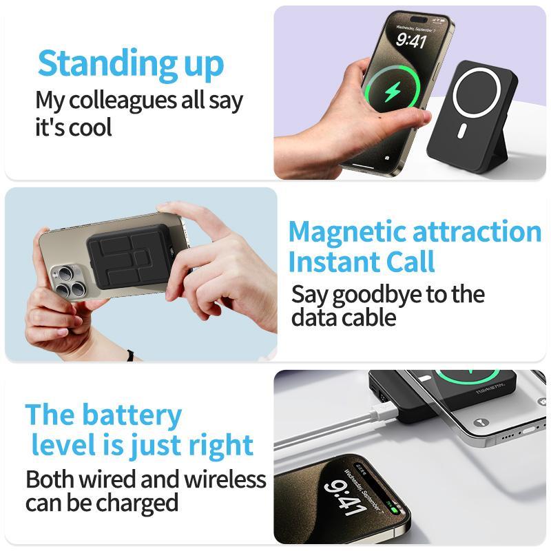 10000mAh Magnetic Power Bank,Foldable Wireless Portable Charger with LED Display,Fast Charging for iPhone 17/16/15/14/13/12 Pro/Pro Max/Plus, Compact Silicone 10000mAh Magnetic Power Bank,Foldable Wireless Portable Charger with LED Display,Fast Charging for iPhone 17/16/15/14/13/12 Pro/Pro Max/Plus, Compact Silicone