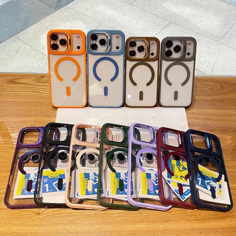 Magnetic Case For iPhone 17 Pro Max 16 15 14 13 12 11 +Camera Lens Protector & Built-in Metal Camera Ring Stand,Compatible with MagSafe,Shockproof Military-Grade Protection Acrylic Clear Phone Cover Magnetic Case For iPhone 17 Pro Max 16 15 14 13 12 11 +Camera Lens Protector & Built-in Metal Camera Ring Stand,Compatible with MagSafe,Shockproof Military-Grade Protection Acrylic Clear Phone Cover