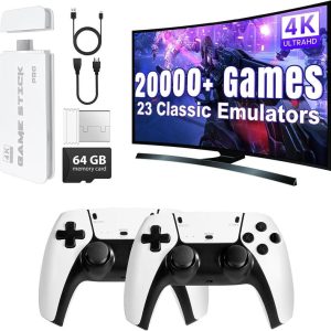 Mass Games Retro Game Console with 20000+ Built-in Games 19 Emulators 2 Wireless Controllers 4K Output & 64GB SD Card Perfect for Kids & Adults - Portable Gaming System,TikTokShopBlackFriday