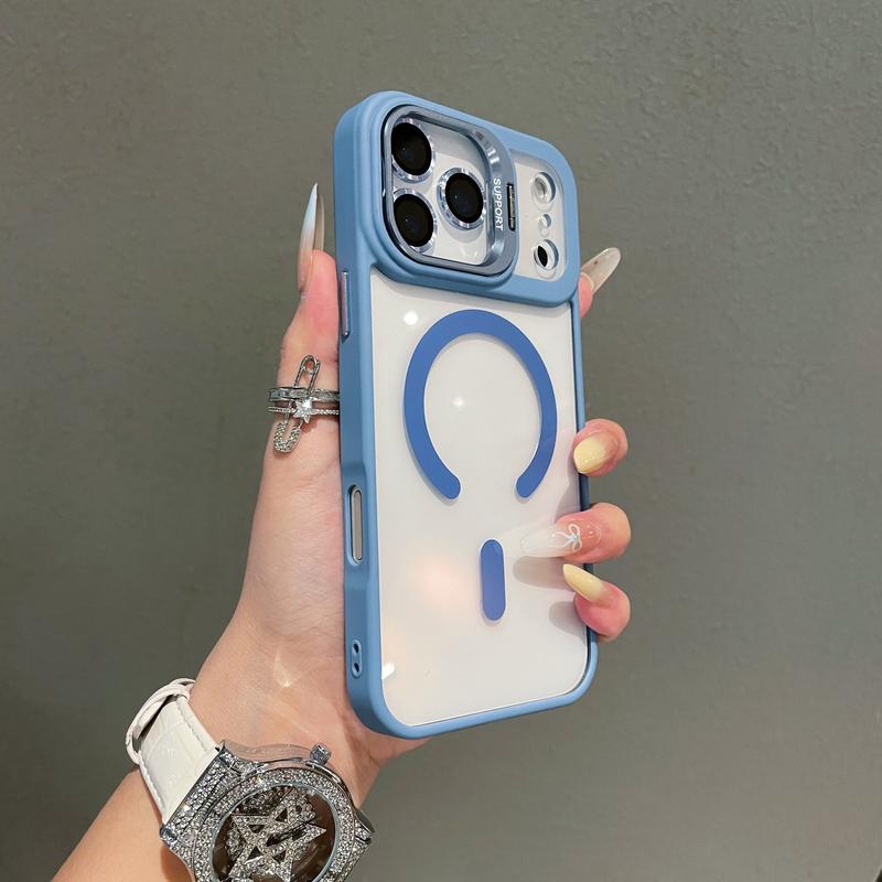 Magnetic Case For iPhone 17 Pro Max 16 15 14 13 12 11 +Camera Lens Protector & Built-in Metal Camera Ring Stand,Compatible with MagSafe,Shockproof Military-Grade Protection Acrylic Clear Phone Cover Magnetic Case For iPhone 17 Pro Max 16 15 14 13 12 11 +Camera Lens Protector & Built-in Metal Camera Ring Stand,Compatible with MagSafe,Shockproof Military-Grade Protection Acrylic Clear Phone Cover