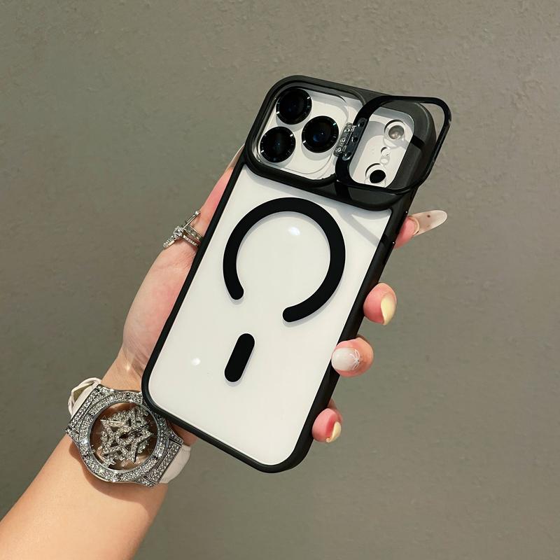 Magnetic Case For iPhone 17 Pro Max 16 15 14 13 12 11 +Camera Lens Protector & Built-in Metal Camera Ring Stand,Compatible with MagSafe,Shockproof Military-Grade Protection Acrylic Clear Phone Cover Magnetic Case For iPhone 17 Pro Max 16 15 14 13 12 11 +Camera Lens Protector & Built-in Metal Camera Ring Stand,Compatible with MagSafe,Shockproof Military-Grade Protection Acrylic Clear Phone Cover