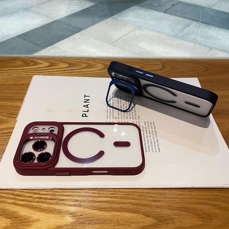 Magnetic Case For iPhone 17 Pro Max 16 15 14 13 12 11 +Camera Lens Protector & Built-in Metal Camera Ring Stand,Compatible with MagSafe,Shockproof Military-Grade Protection Acrylic Clear Phone Cover Magnetic Case For iPhone 17 Pro Max 16 15 14 13 12 11 +Camera Lens Protector & Built-in Metal Camera Ring Stand,Compatible with MagSafe,Shockproof Military-Grade Protection Acrylic Clear Phone Cover